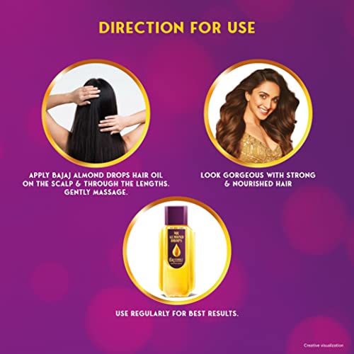 Bajaj Almond Drops Hair Oil, 650ml, Hair Oil, 6X Vitamin E, Almond Oil, Light and Non-Sticky, Hair Fall Control - Image 6