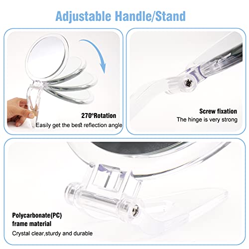 Jmh 6Inch,20X Magnifying Mirror,Double-Sided Hand Held Mirror With 1X/20X Magnification,Foldable Makeup Mirror For Handheld/Stand,Use For Makeup Application,Tweezing,And Blackhead/Blemish Removal. #TOP4
