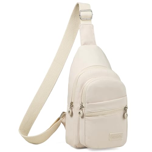 Sling Bag Small Crossbody Bags for Women, Cross Body Bag Sling Backpack for Outdoors Sports Hiking - Beige