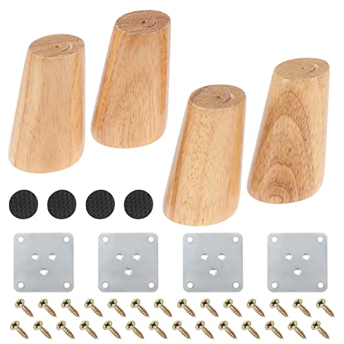 {Muebles de Madera Maciza Roble Muebles de Madera Maciza Knpwer 4 patas de muebles de madera maciza de 8 cm, patas cónicas de madera maciza de roble para sillas, armario, sofá,...