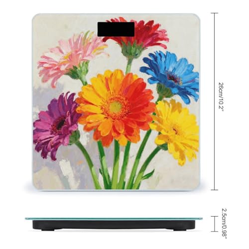 Báscula Digital de Baño Colorful Gerbera con Display LCD miniatura 2