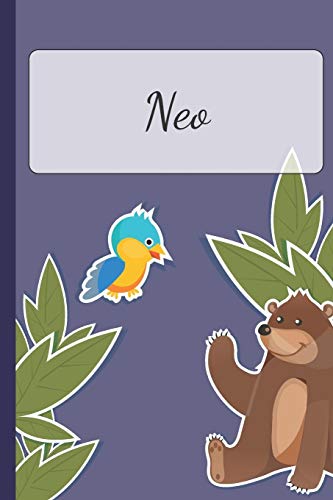Neo: Personalized Notebooks • Sketchbook for Kids with Name Tag • Drawing for Beginners with 110 Dot Grid Pages • 6x9 / A5 size Name Notebook • ... Personal Gift • Planner and Journal for kids image 3