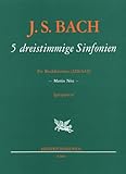  5 dreistimmige Sinfonien: für Blockflötentrio ATB/SAT Partitur