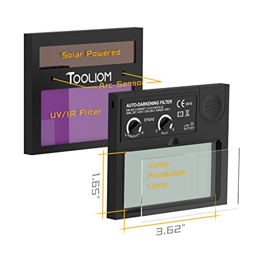 TOOLIOM Schweißhelm Automatischer Abdunkelung, Solarbetrieben, Verstellbarem Schirm Schweisserhelm Großes Sichtfeld für Mig Tig Arc mit Blauem Adler-Design - Image 5