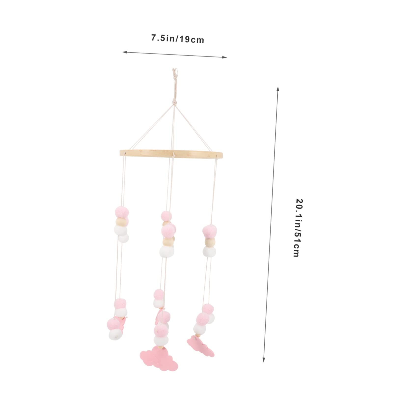 BESTonZON 5pezzi Giostrina Culla Con Pendenti Feltro Forma Di Elefante e Stelle Mobile Da Culla Per Decorazione Per Cameretta Stile Nordico Giocattolo Appeso Sicuro e Adorabile