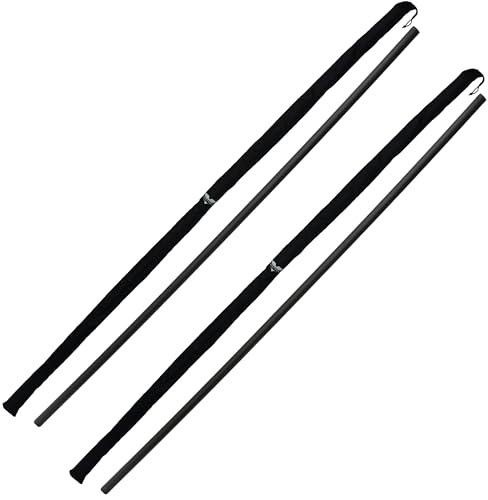 Victory Martial Arts 2-Pack Premium Foam Padded Training Bo Staff with Black Carry Bag Case (Black/Black, 6 ft 2 Pack)