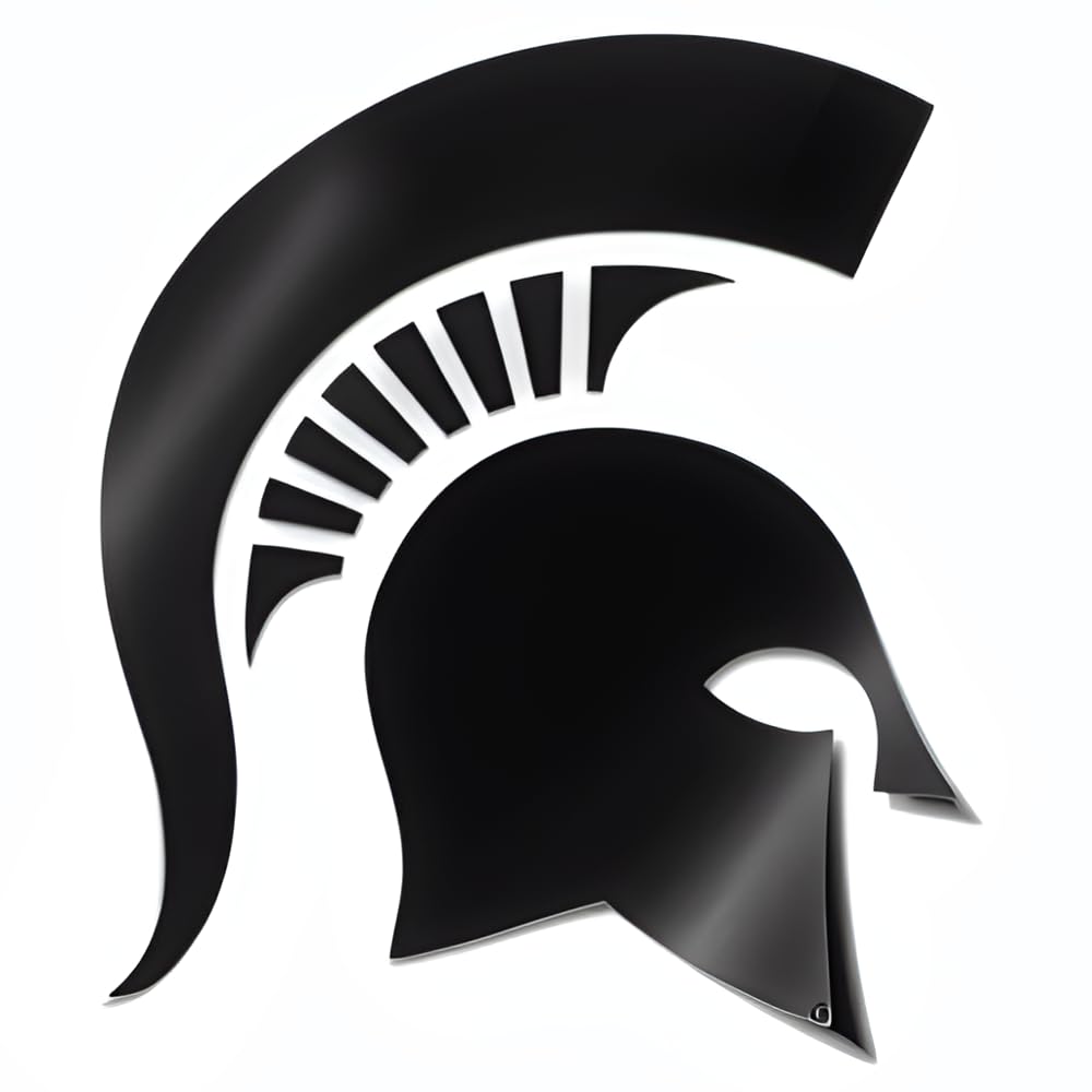Michigan State University Matte Black Spartan Helmet Sparty Head Weatherproof Vinyl Sticker Car Decal from Nudge Printing