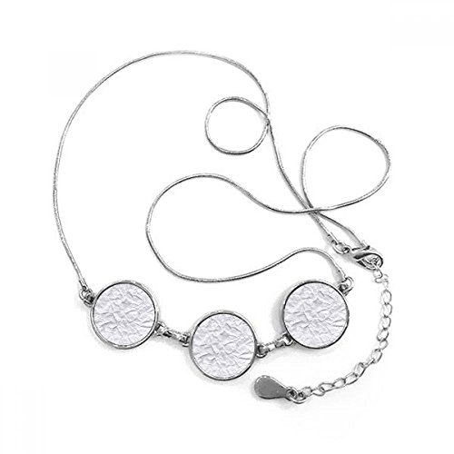 Collier pendentif rond blanc au motif plissé élégant DIYthinker