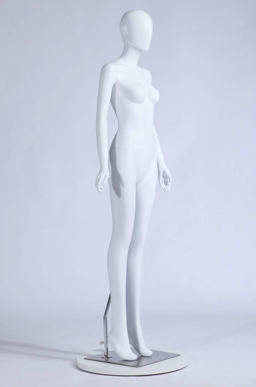 0703 0703 Mannequin de vitrine abstrait peint blanc mat Tête abstraite Homme Femme (0703 Femme debout)