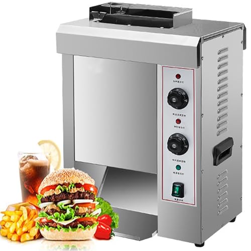 Horno Tostador Transportador, Hamburguesera Eléctrica Comercial 2000W, Máquina automática para hacer pan, Temporizador 0 3 Minutos, Temperatura Ajustable 50 300°C