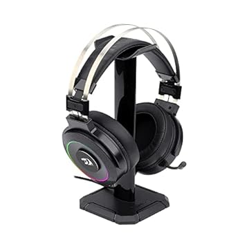 Headset Gamer Redragon Lamia 2 Preto RGB USB Som Surround 7.1 Virtual com Suporte de Headset H320RGB-1, UNICO