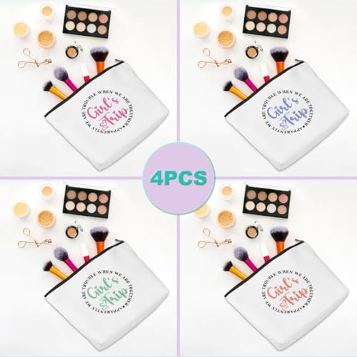 Cqm 4 Pcs Girls Trip Gifts Girls Weekend 2024 Makeup Bag Girls Trip Gifts Favors Summer Gifts Cosmetic Bag Toiletry Bag Zipper Pouch Weekender Bags thumb #2