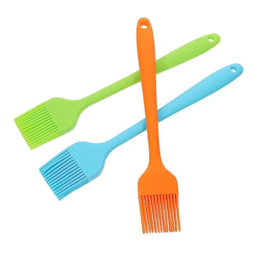 VANZACK 3pcs Silicone Bbq Oil Brush Heat Resistant for Basting Pastry and Sauce Application Long Handle Comfortable Grip Even Spread Random
