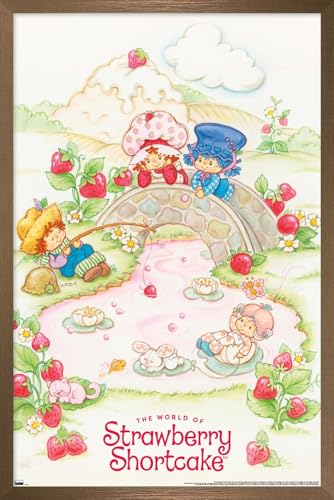 Trends International The World of Strawberry Shortcake - Bridge and Friends Wall Poster, 22.4L x 14.7W, Bronze Framed Version