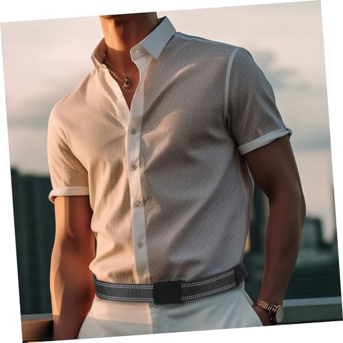 Men Money Belt with Hidden Compartment Stylish Dual-line Tank Pattern Waist Belt for Travel Features Alloy Buckle for Outdoor Use and Gifting Special Occasions3