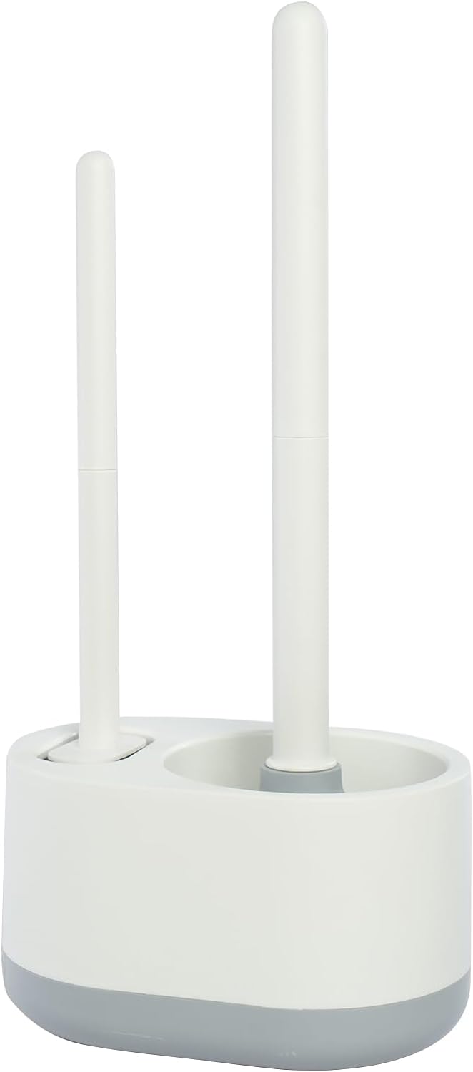 Silicone Toilet Brush Plunger Set, 2 in 1Toilet Bowl Brush and Holder Plunger Set, Plunger Toilet Brush Combo, Bathroom Toilet Brush, Toilet Brush Set, Toilet Scrubber and Plunger Set