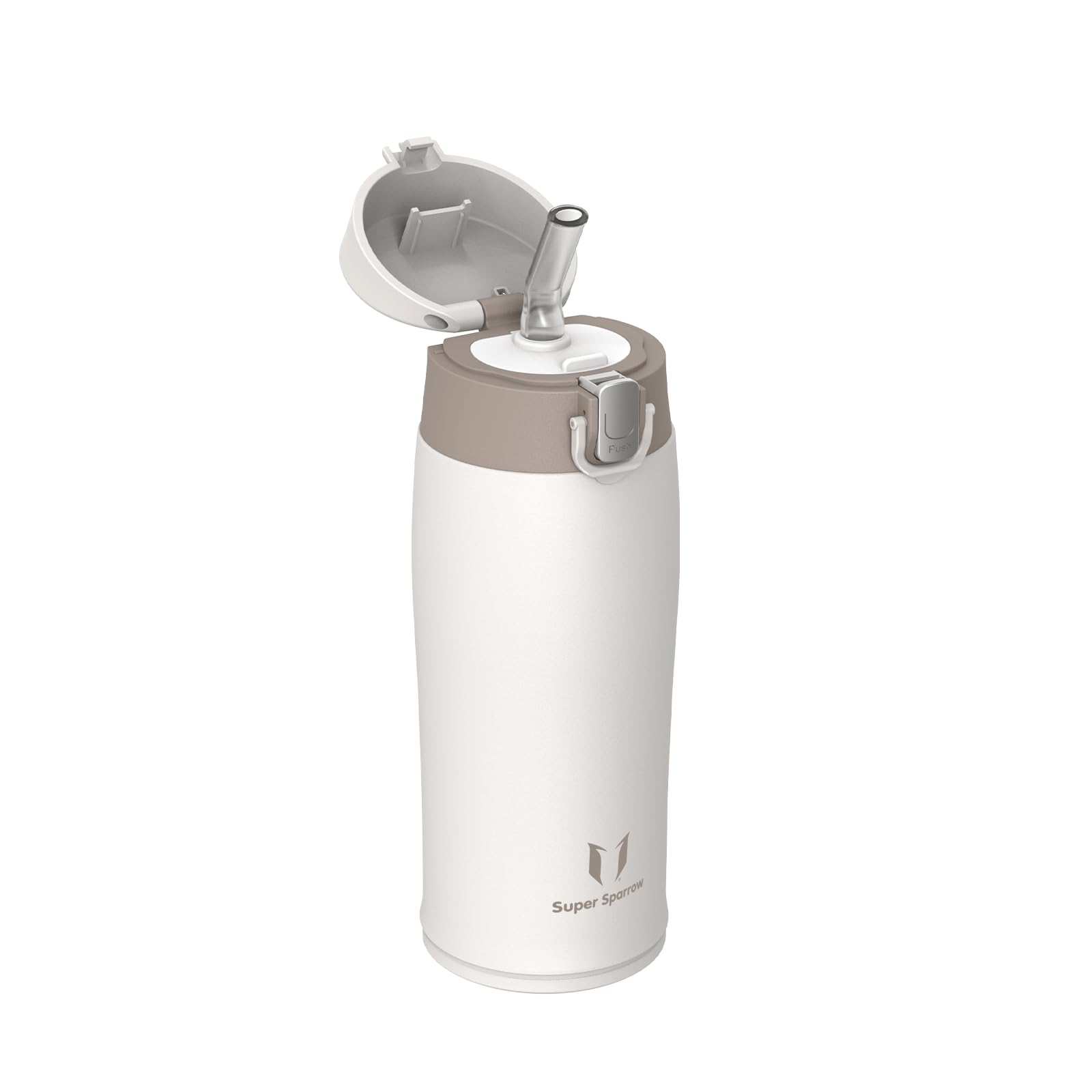 Super Sparrow Borraccia con Cannuccia, Acciaio Inox Bottiglia Termica - 350ml, 500ml, 750ml - Senza BPA Tazza Termica, Bottiglia Termica per Bambini, Scuola, Sportiva, Campeggio