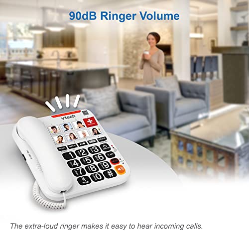 VTech SN1127 Amplified Corded Senior Phone with Answering Machine, 8 Photo Speed Dial, 90dB Loud Ringer, Big Buttons - image 5