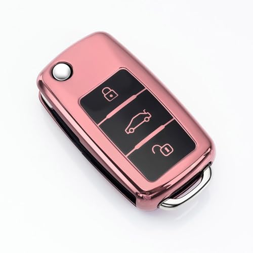 HooRLZ Protection Coque Clé pour VW Caddy Jetta Bora Beetle Golf Polo Passat Scirocco Sharan T-Ouran T-iguan T5 S-Koda Seat Ibiza Leon Octavia Clé, Coque de...