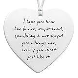 I Hope You Know You Are Brave Ceramic Heart, Encouragement Gift, Ornament Motivational Gift, Motivation Gift For Her, Ceramic Heart Keepsake, Best Friend Keepsake Gift
