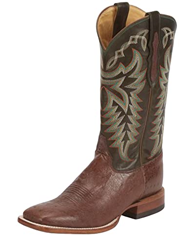 Justin Men's Pascoe Kango Smooth Ostrich Western Boot Broad Square Toe - 8296