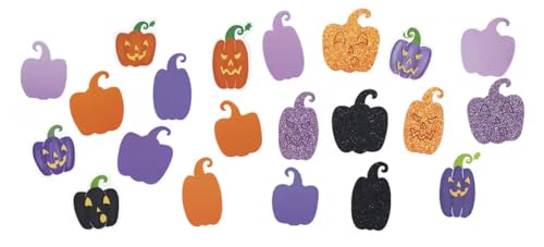 Foam Jack-O'-Lantern Pumpkin Peel and Stick Stickers - Fall Autumn Halloween Foam DIY Craft Jack-O-Lantern Self Adhesive Foam Stickers - 120 Piece