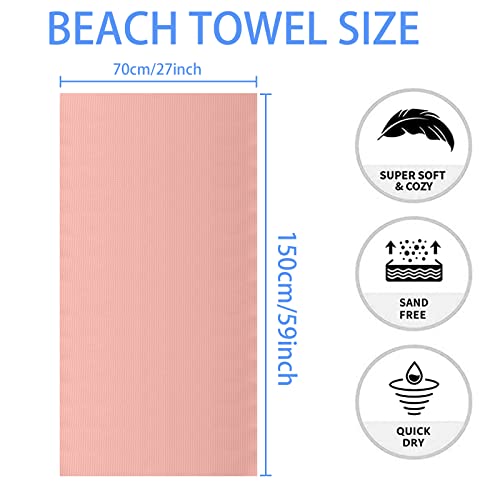 Instome Seersucker Bath Towel,Oversized Seersucker Beach Towel 27X 59 Inch,Sand Free Large Swim Towel For Kids Birthday,Christmas, (Can Embroidered Name) #TOP1