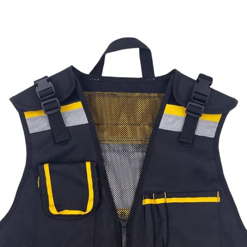 Electrician Tool Vest Multiuse Tool Vest with Reflective Strips Oxford Cloth Multi Pockets Vest for Architect Carpenters3