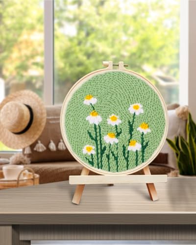 Image of TINDTOP Punch Needle Kit, Daisy Punch Embroidery Kits for Adults