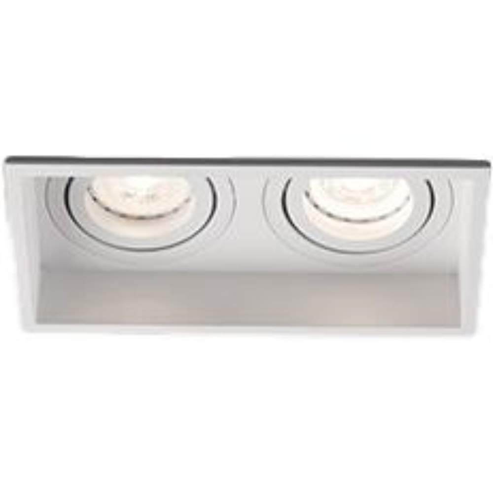 Faro Barcelona 40126 - HYDE SQ 2L Empotrable blanco cuadrado orientable