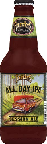 Founders All Day IPA, Botella x 33 cl, Cerveza Dorada, Ligera y Refrescante, 4.7% Volumen Alcohol