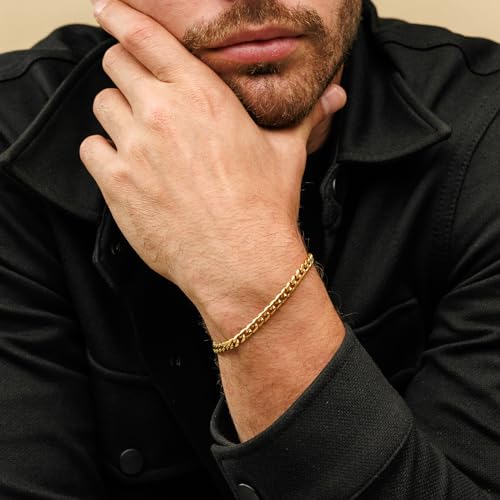 Galis Mens Bracelet - Cuban Link Chain For Men Gold Plated Over Premium Stainless Steel thumb #6