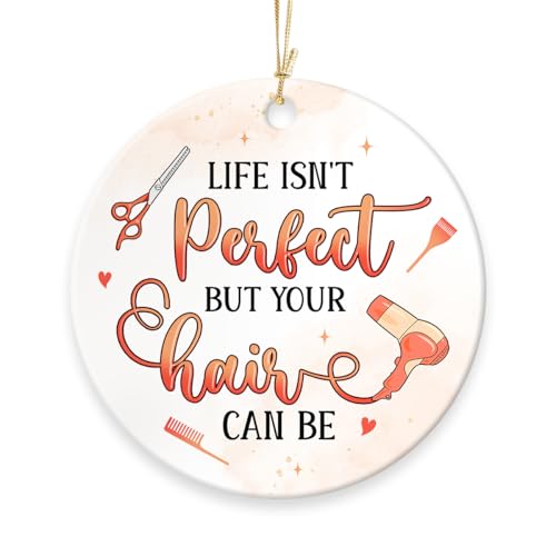 Hairdresser Christmas Ornaments 2025 - Hairdresser Gifts for Women, Ceramic Hair Salon...