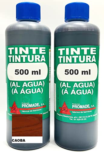 PROMADE - Tinte al agua para Madera - 2 envases 500 ml - Tiñe y Decora (Caoba) Cover