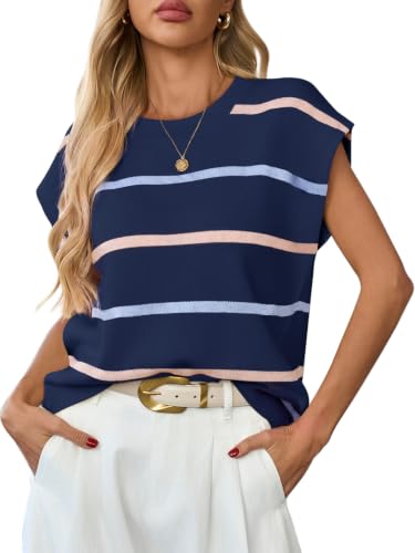Image of GREAIDEA Womens Sweater Vest Cap Sleeve Business Casual Tops Work Shirts