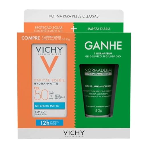 Vichy, Kit Protetor Solar Hydramatte 30G + Gel de Limpeza Normaderm Gelito 50G