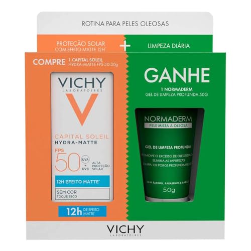 Vichy, Kit Protetor Solar Hydramatte 30G + Gel de Limpeza Normade...