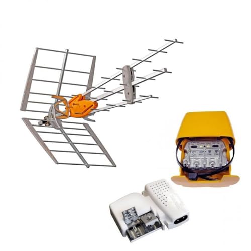 Pack Estudiantes TELEVES 149921 DAT Boss Antena Inteligente UHF LTE700 (C.21 C.48) + Fuente Alimentación 24V + Amplificador de Mástil