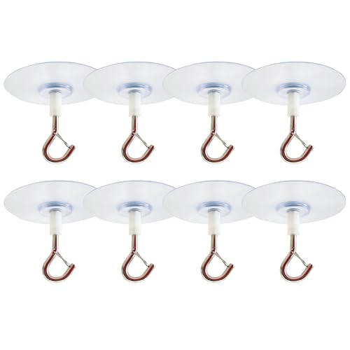 BrKern 8 Stück Klebehaken Extra Stark, Deckenhaken Selbstklebend Ohne Bohren, Klebehaken Decke für Pflanzen und Dekoration, Starke Haftung für Temporäre Aufhängung