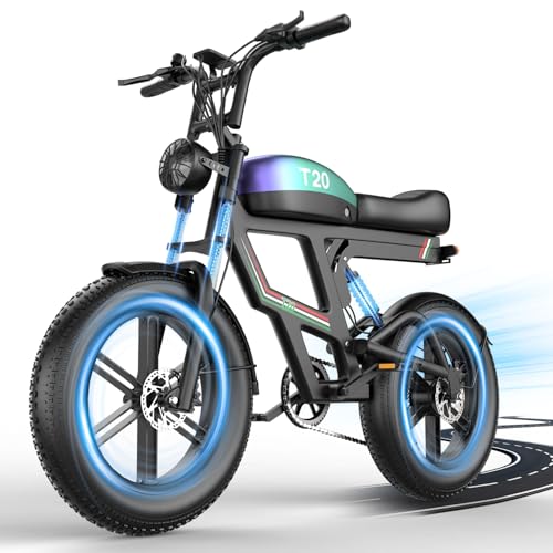 ASKGO Electric Bike for Adults, 1800W/2000W Peak Motor, 30MPH & 65 Miles Range, 48V 20AH Battery Electric Dirt Bike, 20" Dual Suspension Fat Tire Off-Road E-Bike with NFC & Password Unlock