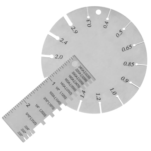 Juego de 2 Calibradores de Grosor de Cable de Acero Inoxidable para Medición Precisa de Metal, Medidor Doble para Soldadura, Inspección de Láminas y Alambres para Manualidades y Proyectos DIY miniatura 1