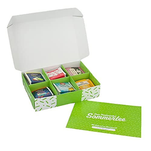 Tee-Probierpaket »Sommertee« von FROG.coffee | Geschenkbox mit 40 Teebeuteln verschiedener Marken wie Teekanne, Meßmer, Pukka, YogiTea uvm., 20 Sorten Cover