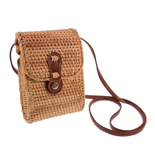 Yardwe Handgewebte Rattan umhängetasche Damen Natürliche Farbe...