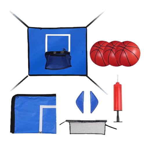 Trampolín Canasta de baloncesto | Red impermeable, incluye 3 bolas y canasta de baloncesto impermeable para cama elástica | para niños adultos adolescentes familia interior exterior jardín hogar