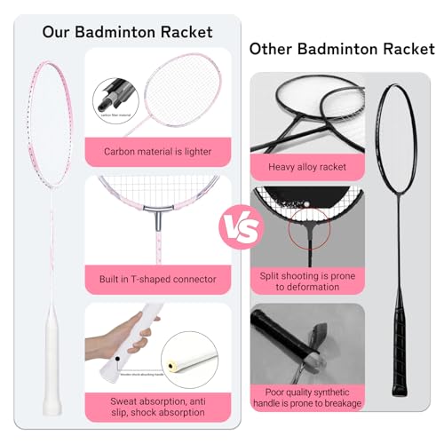 Image of Badminton Racket,Badminton Rackets,Both Offensive and Defensive,Lightweight 75g All Carbon Fiber One-Piece Molded Professional Durable Single Racket,Including 1 Ball Bag