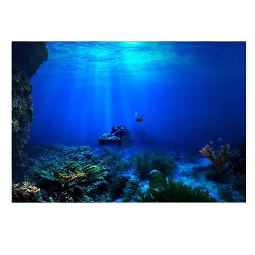 OJEVMLFVQ Aquarium Background Poster for Aquarium Adhesive Seaworld Background Poster for Aquarium Fish Tank(91x41cm)