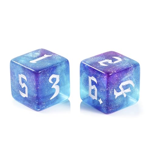 Yourandoll 10 STÜCKE Polyedrische Würfel Doppel-Farben D6 Würfel Dice 16mm Spielwürfel for DND RPG Tischspiele (Grün Lila)