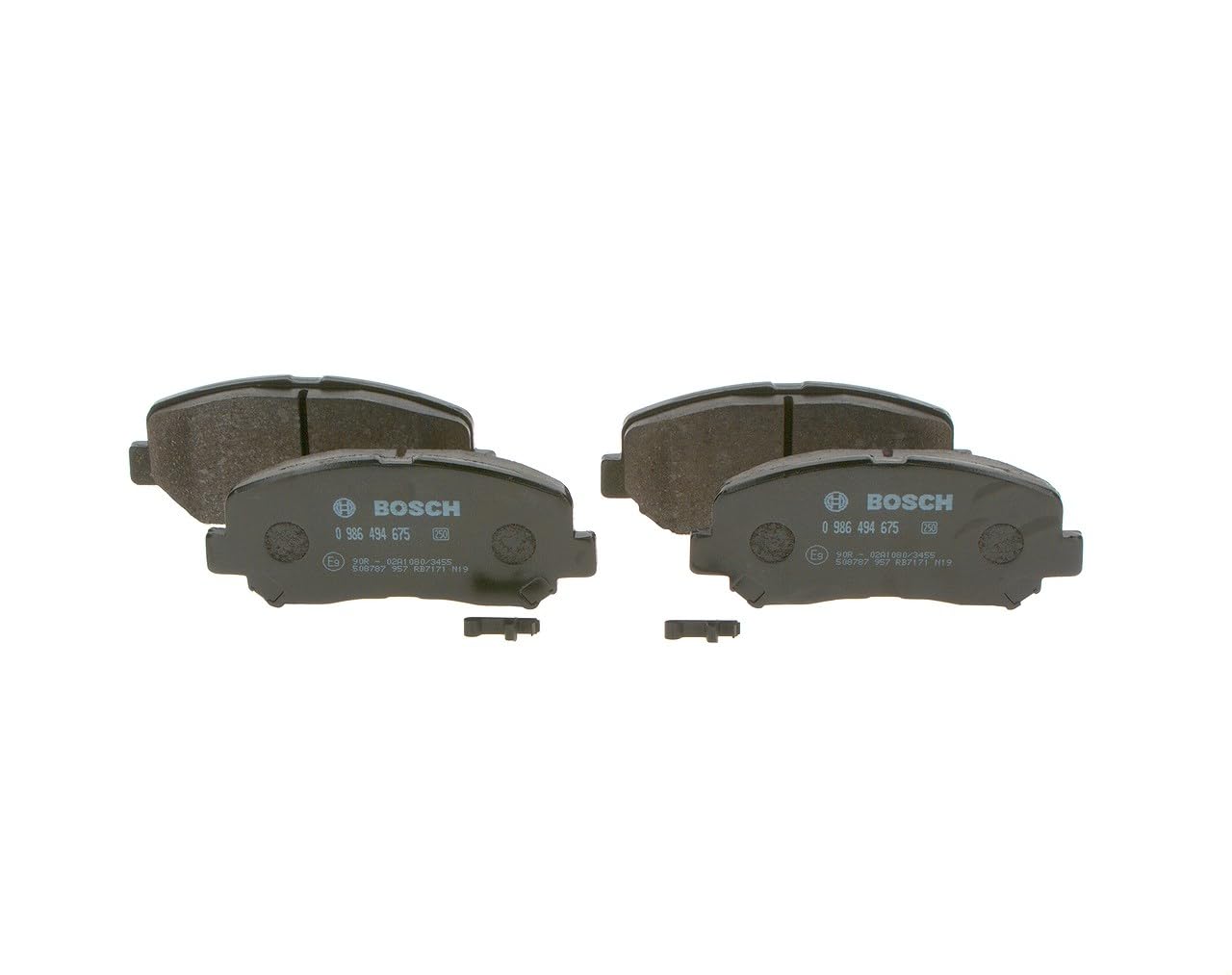 Bosch BP1670 - Brake Pads Car Front Axle - Bosch Quality - Reduced Noise and Dust - ECE-R90 Certified - Copper-Free - 1 Set of 4 Pads