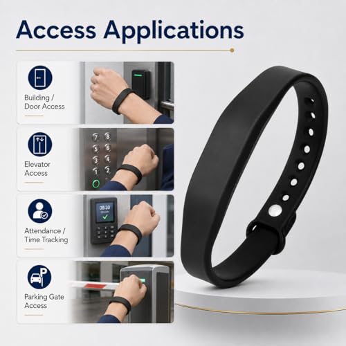 Pulsera NFC de silicona en blanco de 13,56 MHz programable para Android, pack de 5 unidades 6