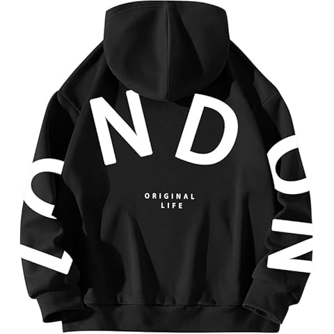 Oversized Women's Hoodie with Letter Print Cover